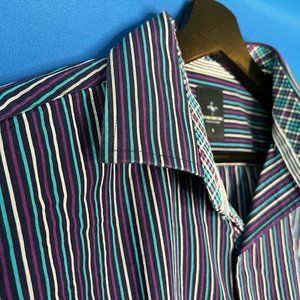 Tailorbyrd Collection Purple Posh Button Down Large